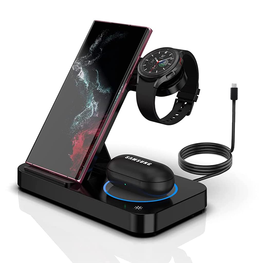 ZORBES Wireless Charging Station, 3-in-1 Sam Sung Wireless Charger for Phone, Earbuds, Smartwatch, 18W Fast Charger Stand with USB Port for Sam Sung Galaxy Z Flip/Z Fold/S22 Ultra/Note 20 Ultra Watch ZORBES Wireless Charging Station, 3-in-1 Sam Sung Wireless Charger for Phone, Earbuds, Smartwatch, 18W Fast Charger Stand with USB Port for Sam Sung Galaxy Z Flip/Z Fold/S22 Ultra/Note 20 Ultra Watch